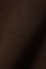 Dark Brown - Boxy Knitted Cotton Sweater - 5