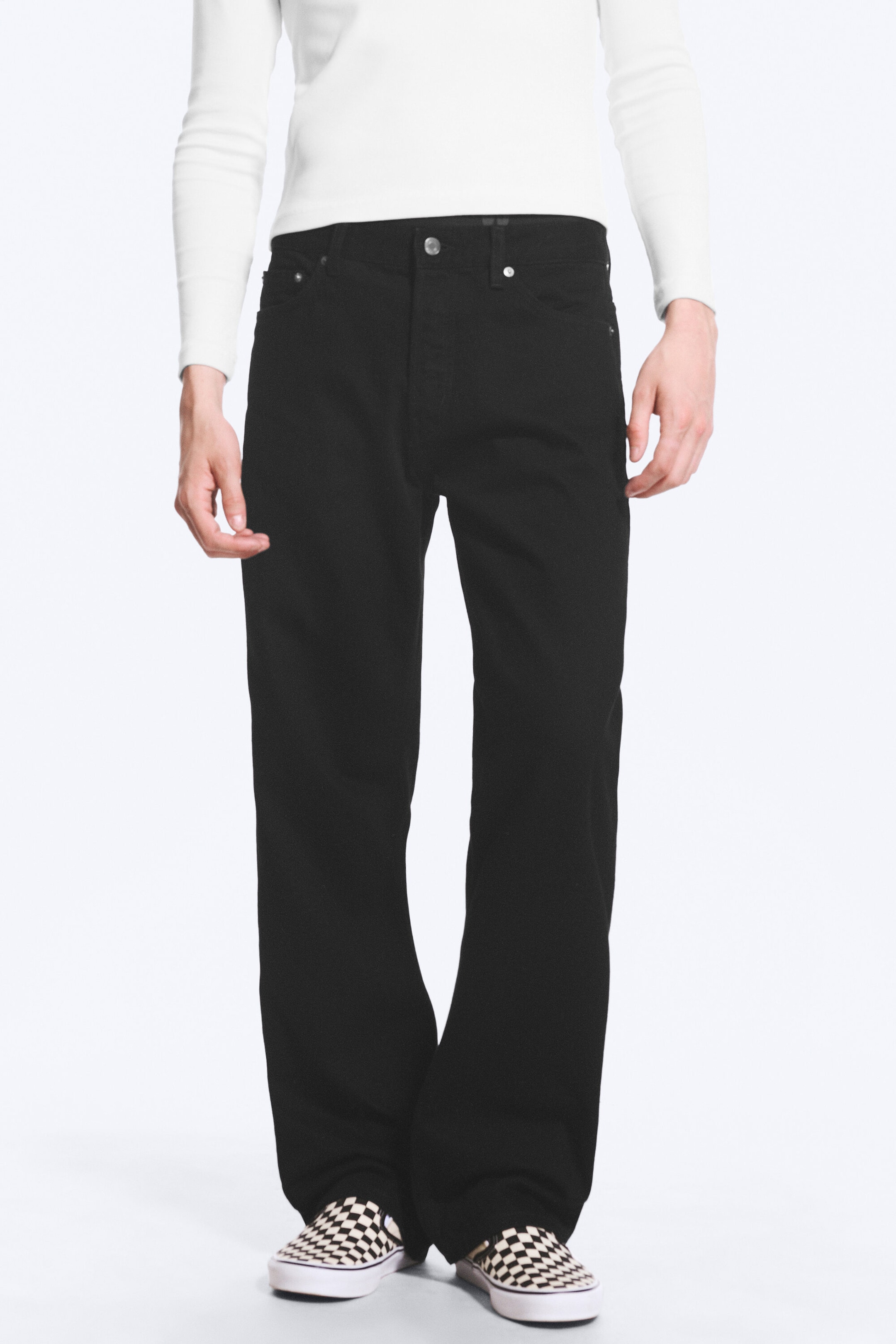 Black Rinse - Noir - SPACE JEAN TAILLE MI-HAUTE COUPE DROITE DÉCONTRACTÉE - 2