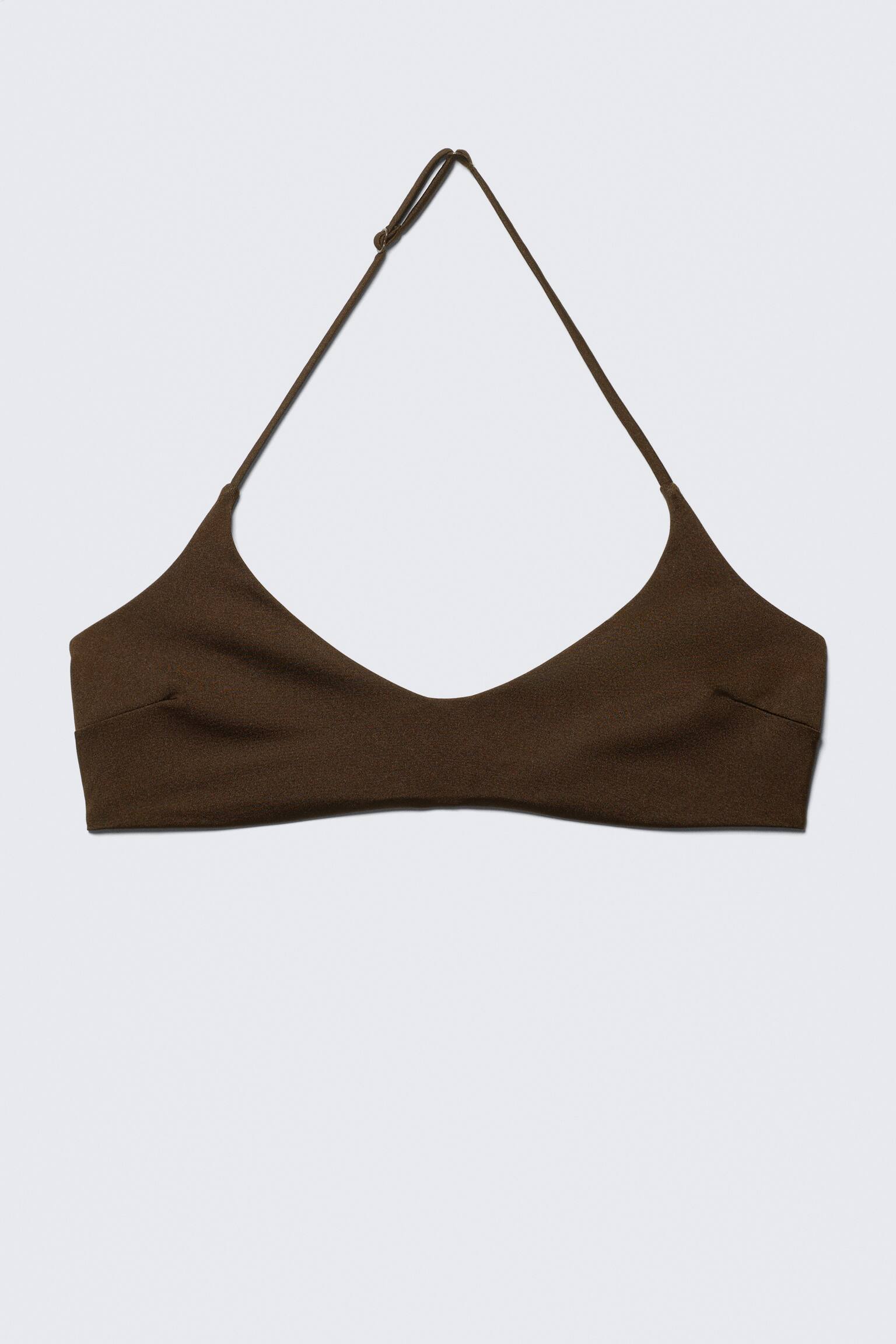 Minimal Halter Bikini Top - Donkerbruin/Donkergroen - 2