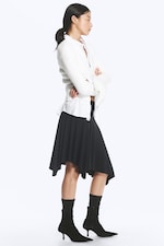 Noir - Jupe asymétrique en jersey taille mi-haute - 2