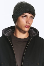 Dark Grey - Folded Wool-Blend Beanie - 0