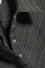 Striped Grey - Tie‑Detail Cotton Shirt - 5