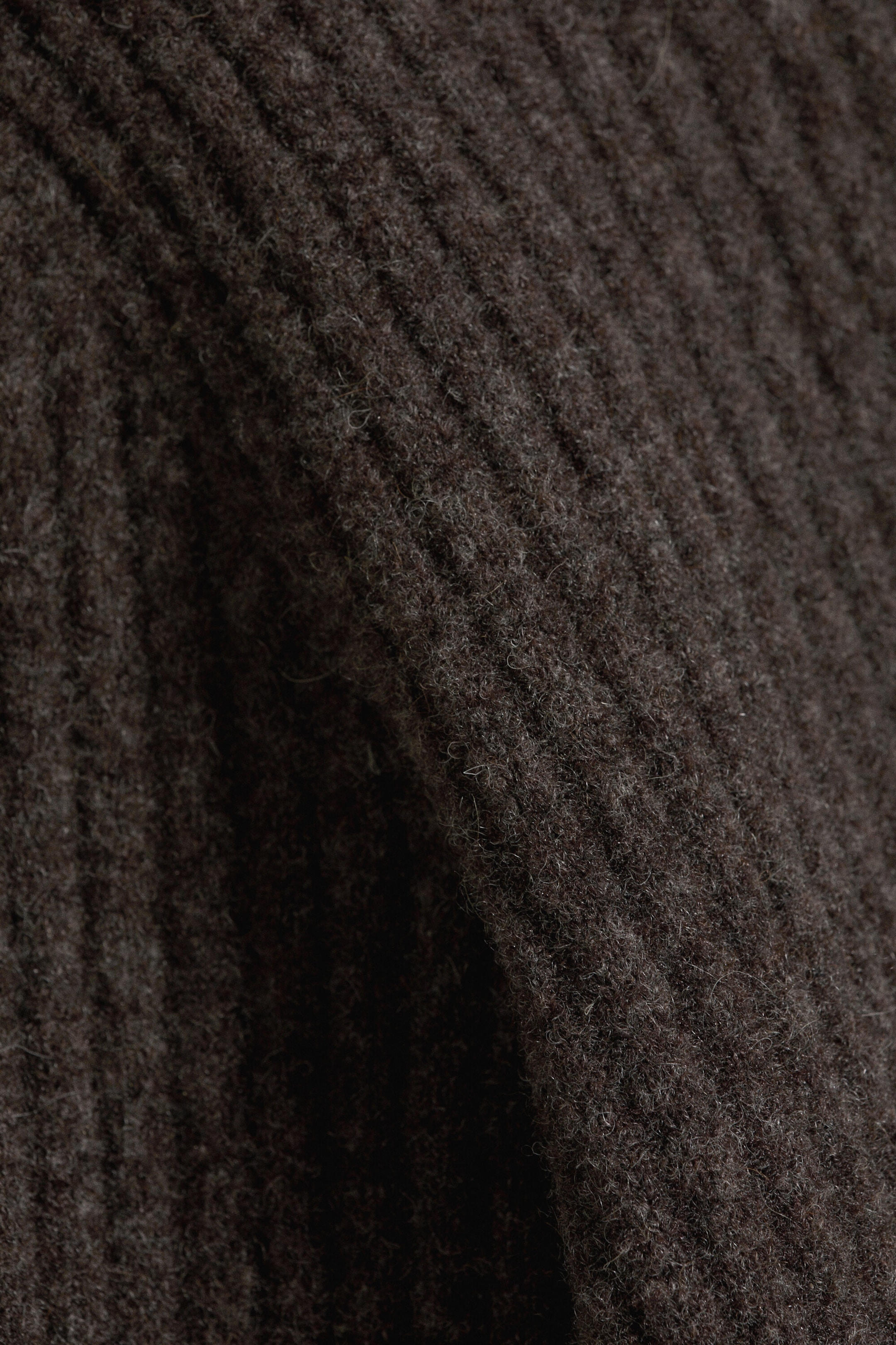 Dunkelbraun - Half-Zip-Sweater aus Wollmischung - 5