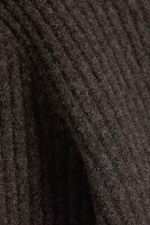 Dunkelbraun - Half-Zip-Sweater aus Wollmischung - 5
