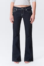 Blue Rinse - Dark Blue - Low Rise Slim Flared Leg Jeans - 2