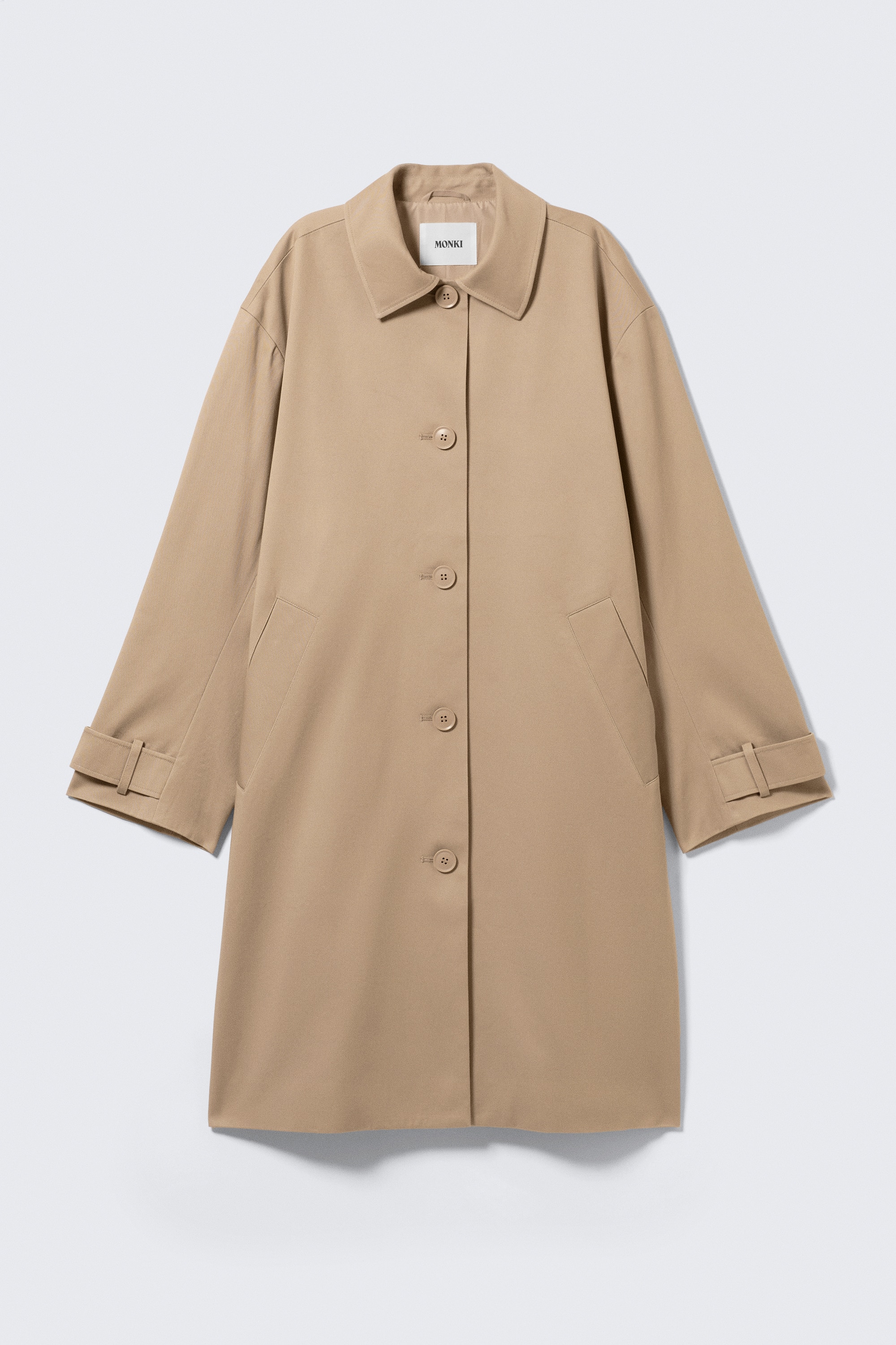 Gabardina de corte relajado - Beige/Topo oscuro