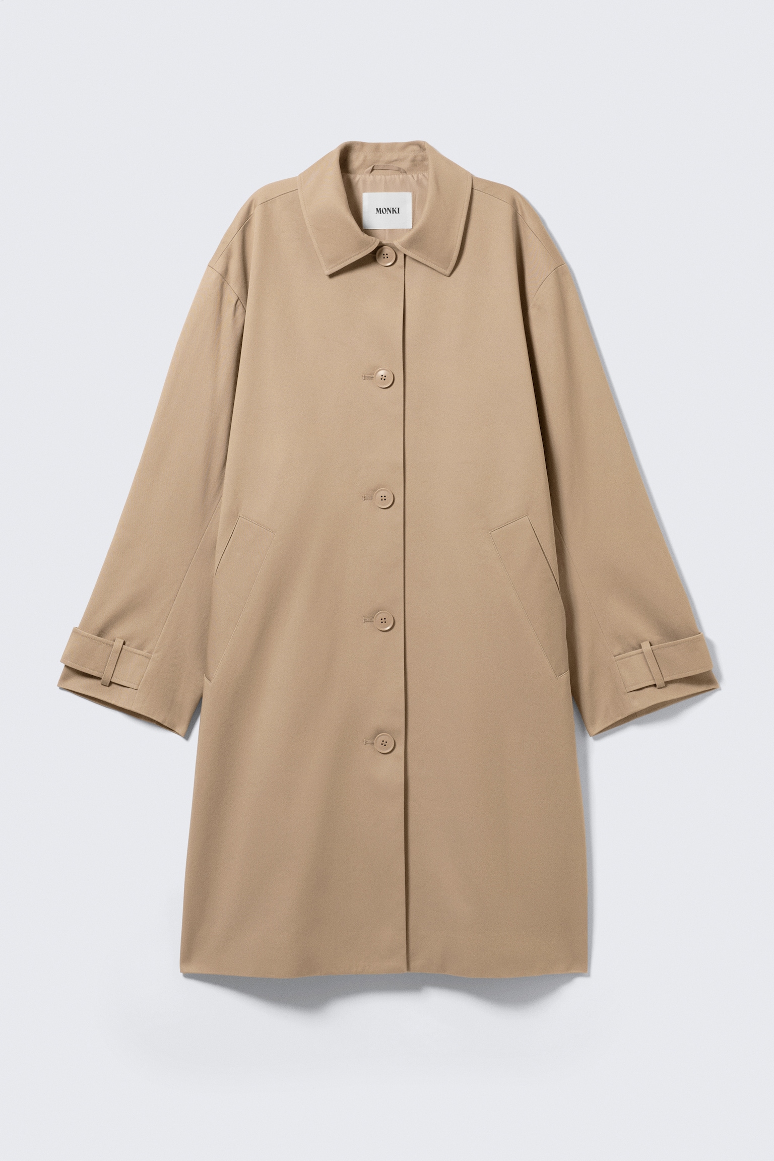 Relaxed Single-Breasted Car Coat - Beige/Dusty Mole - 2