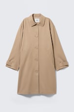 Beige - Relaxed Single-Breasted Car Coat - 4