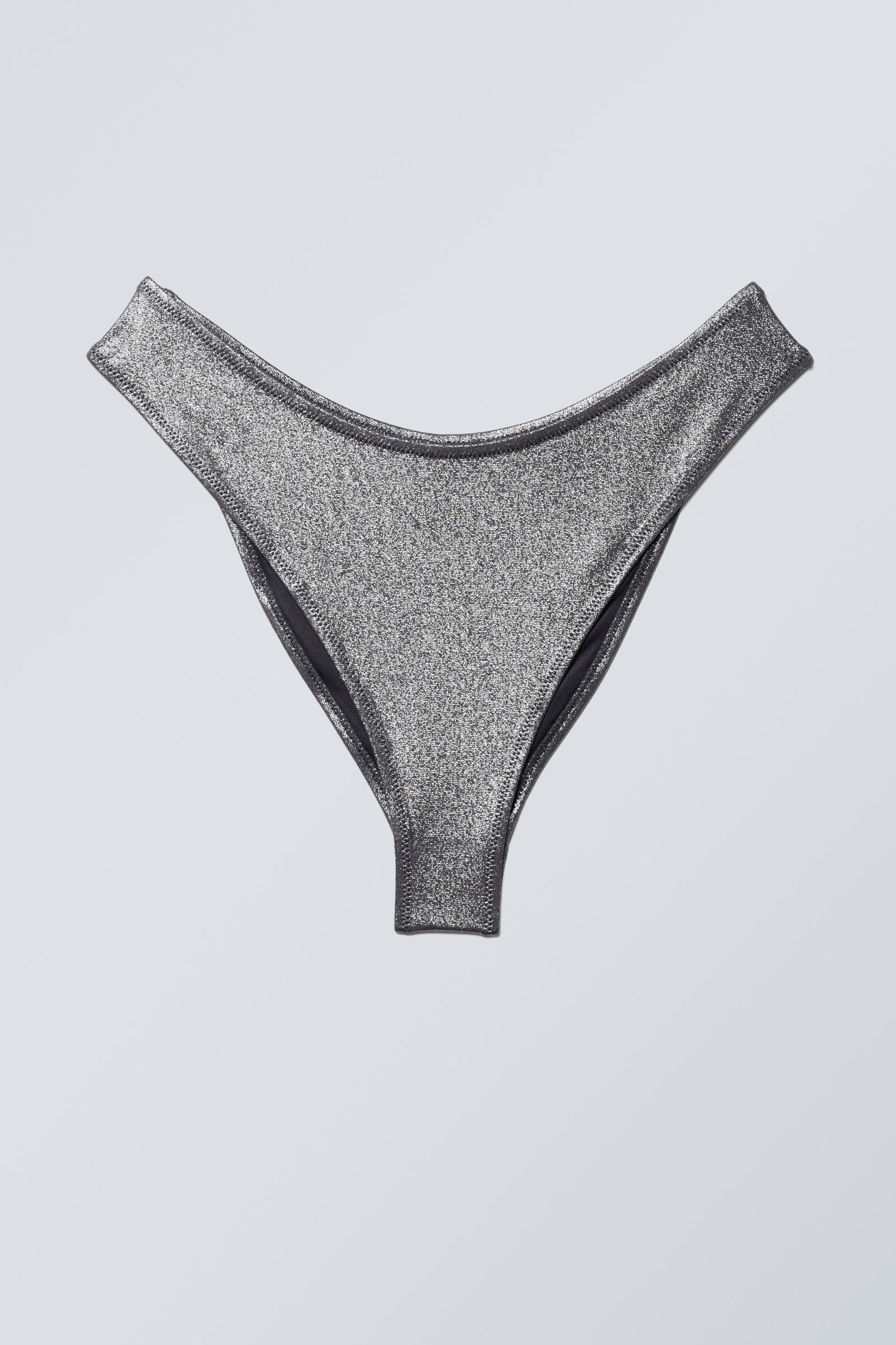 Grey Glitter - Scooped Glitter Bikini Bottoms - 3