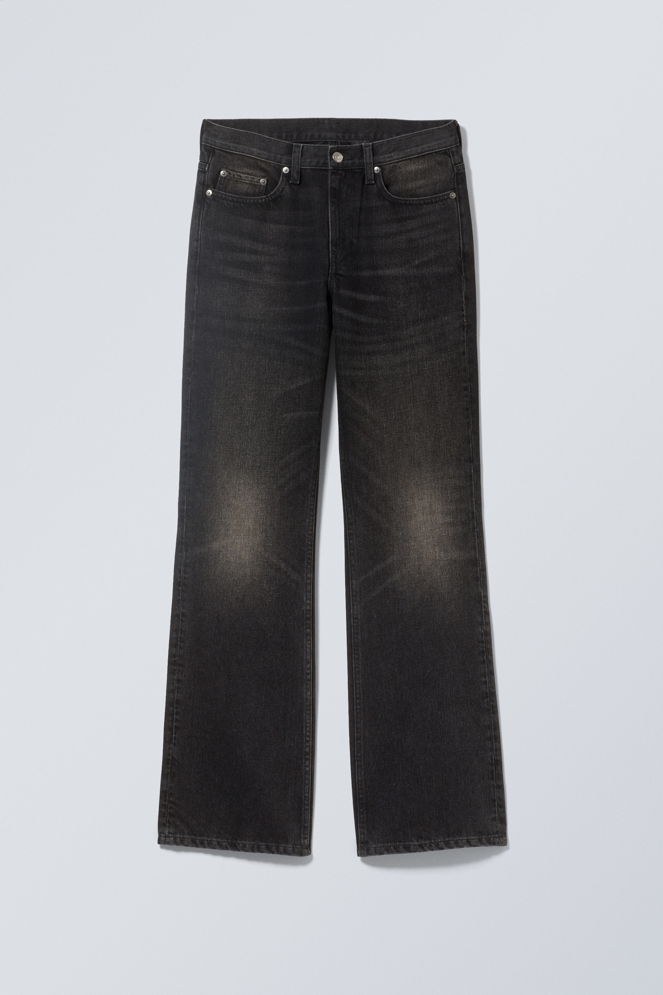 Deep Night - Black - Moon Mid Rise Regular Bootcut Leg Jeans - 0