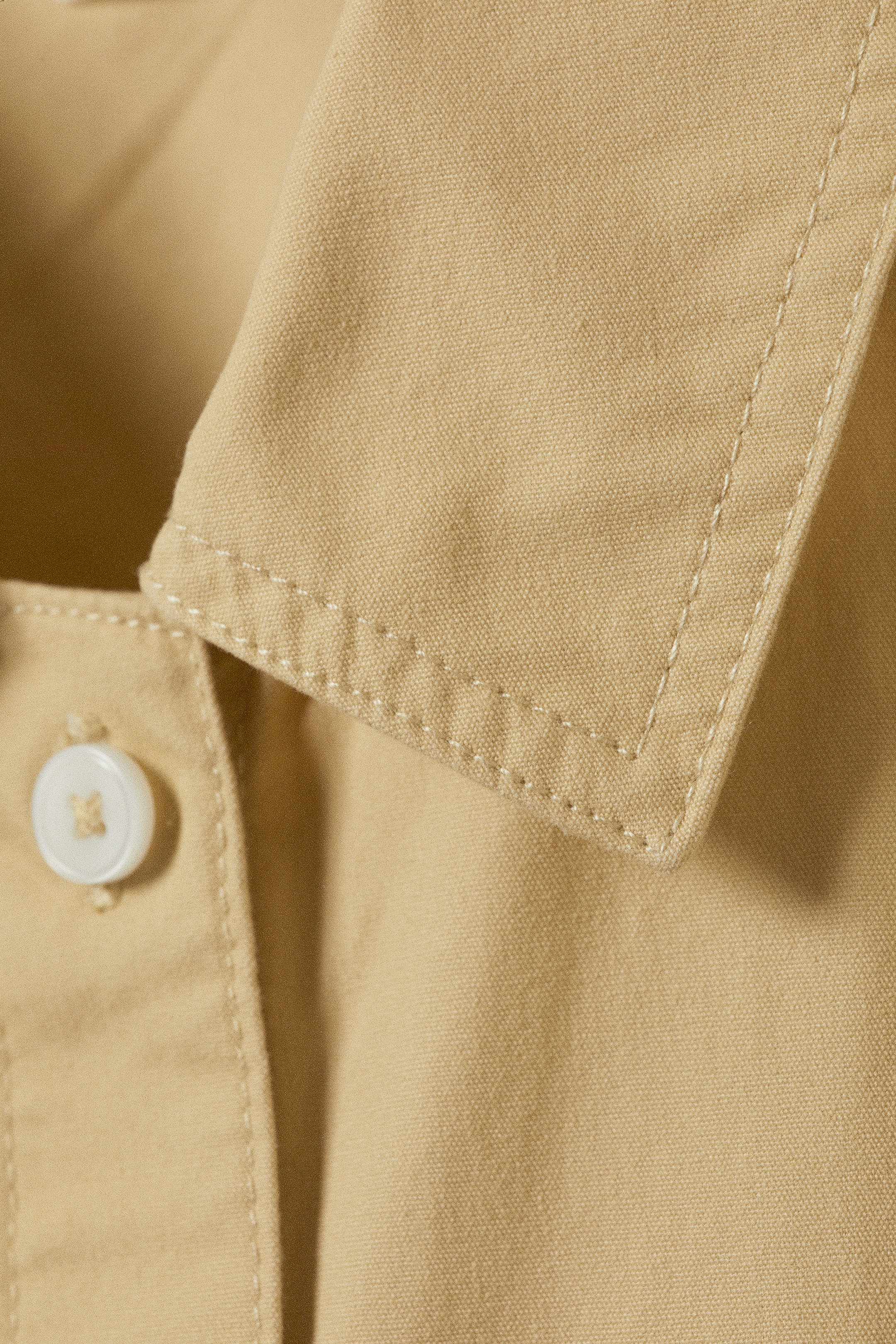 Beige - Oversized Kurzarmhemd aus Baumwoll-Canvas - 2