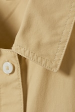 Beige - Oversized Cotton Canvas Short-Sleeved Shirt - 1