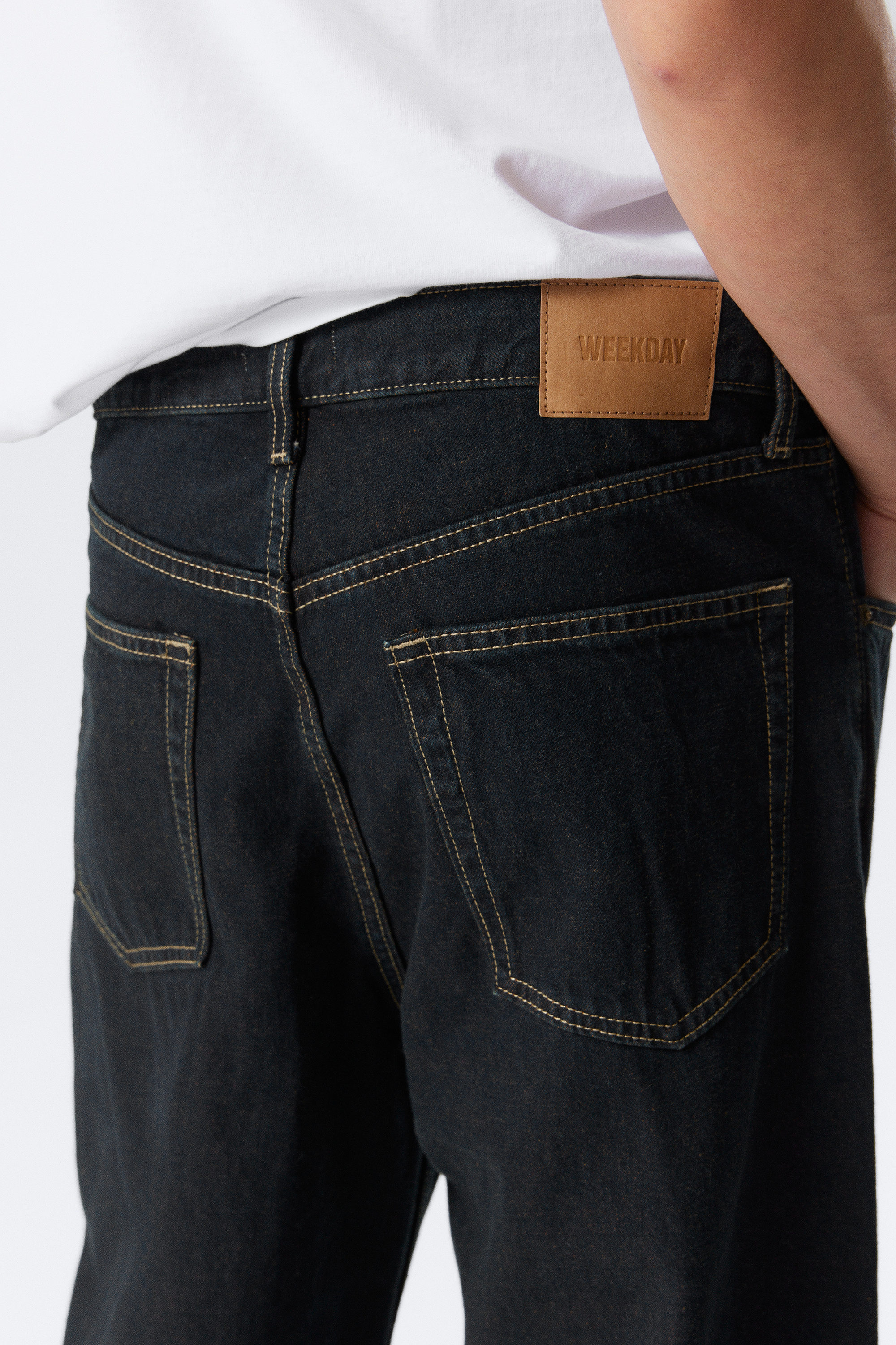 Emerald Rinse - Dark Blue - Solar Loose Wide Leg Unisex Jeans - 8