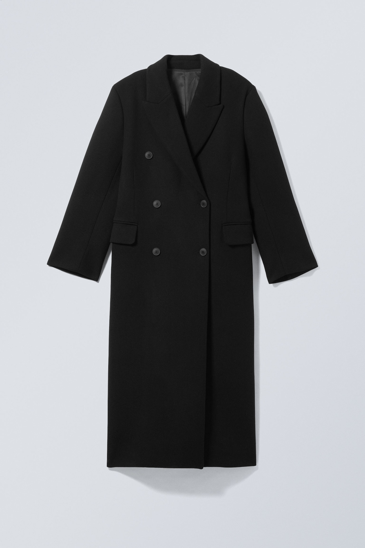Double Breasted Oversized Long Wool Coat