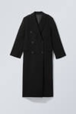 Black - Oversized Double-Breasted Wool-Blend Coat - 0