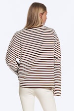 Brun & Vit-randig - Långärmad bomulls-t-shirt - 2