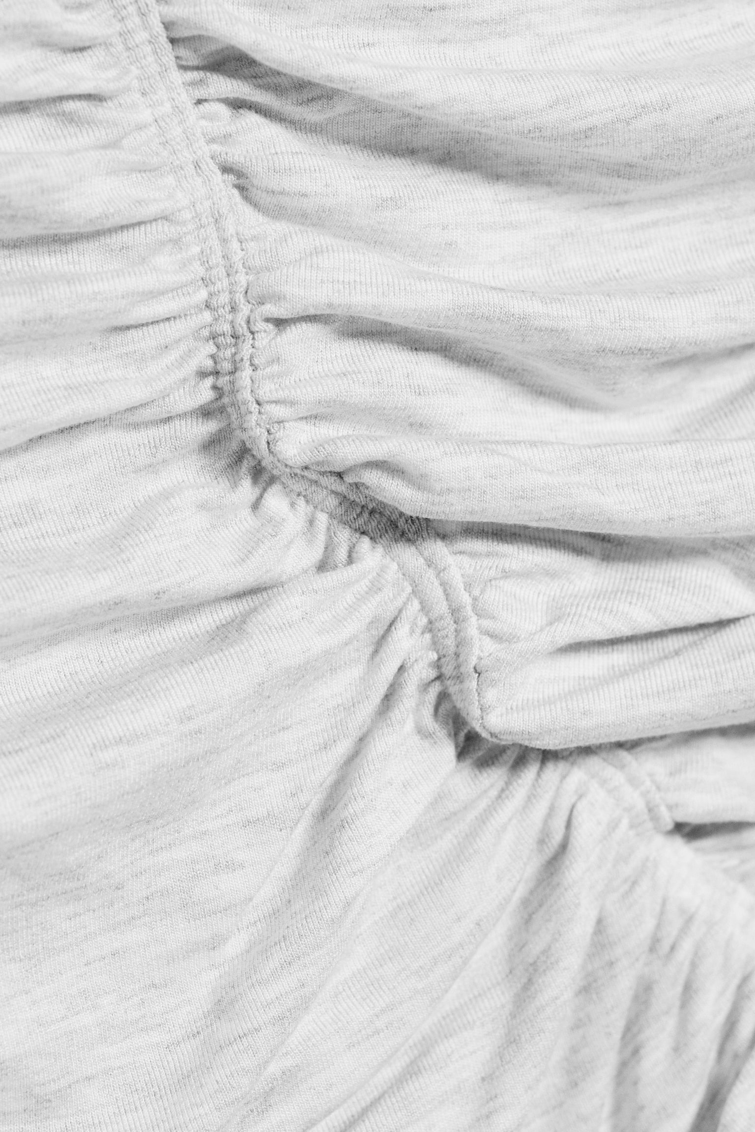 Ruched Halter Jersey Top - Grey Melange/Washed Brown - 3