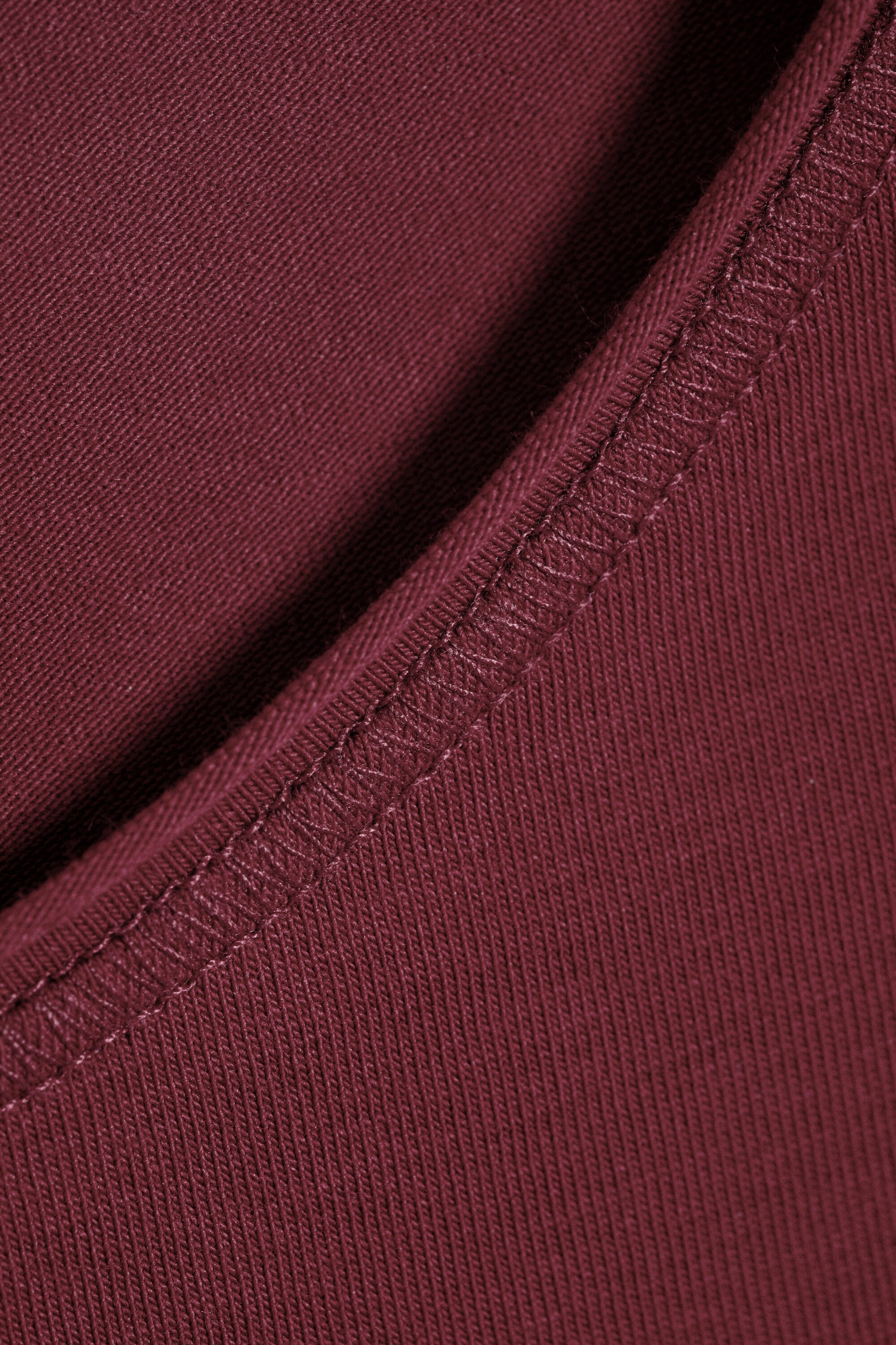 Dark Red - Fitted Three-Quarter Sleeve Top - 5