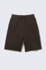 Dark Brown - Loose Fit Scuba Shorts - 4