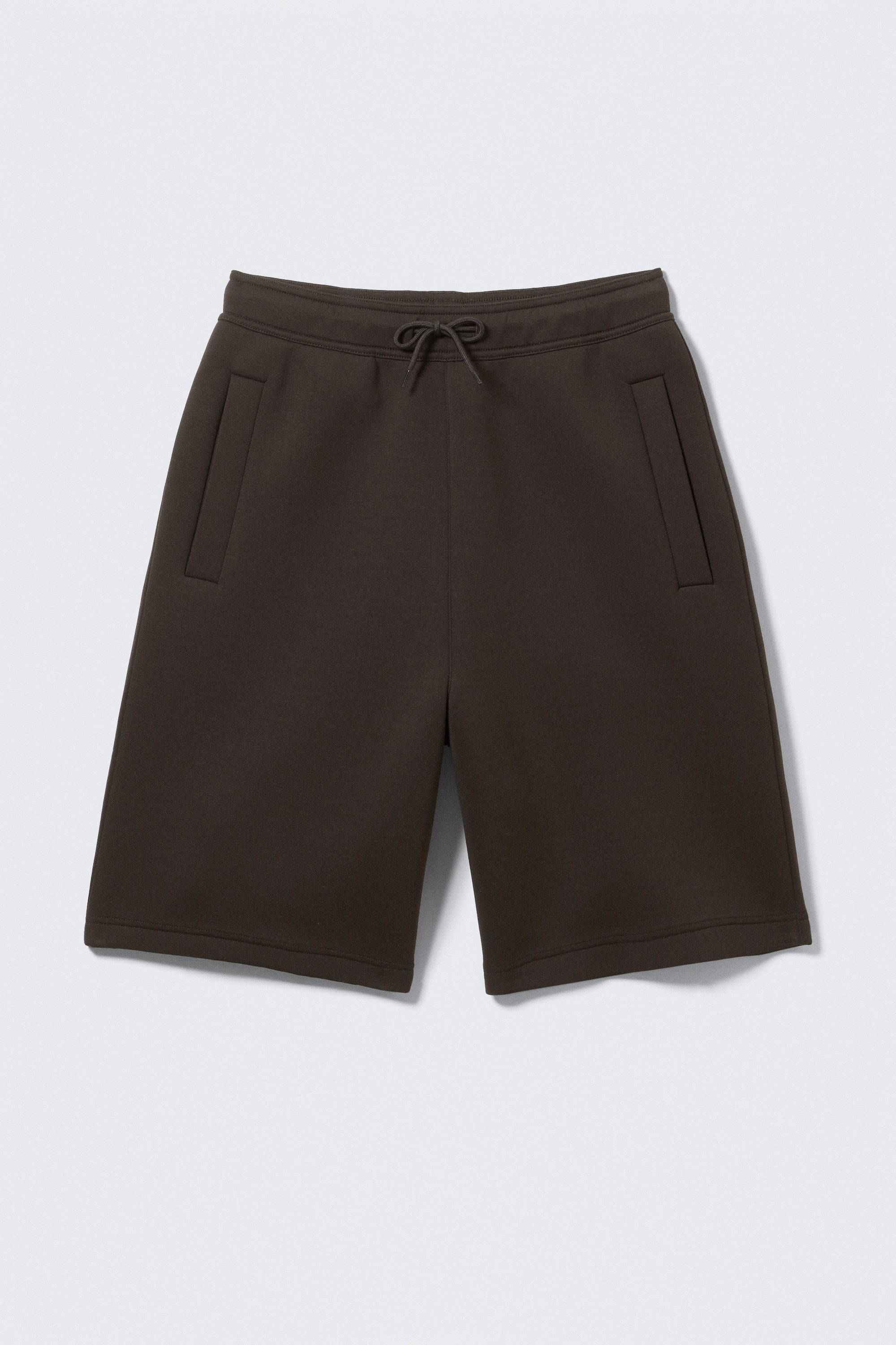 Dark Brown - Loose Fit Scuba Shorts - 1