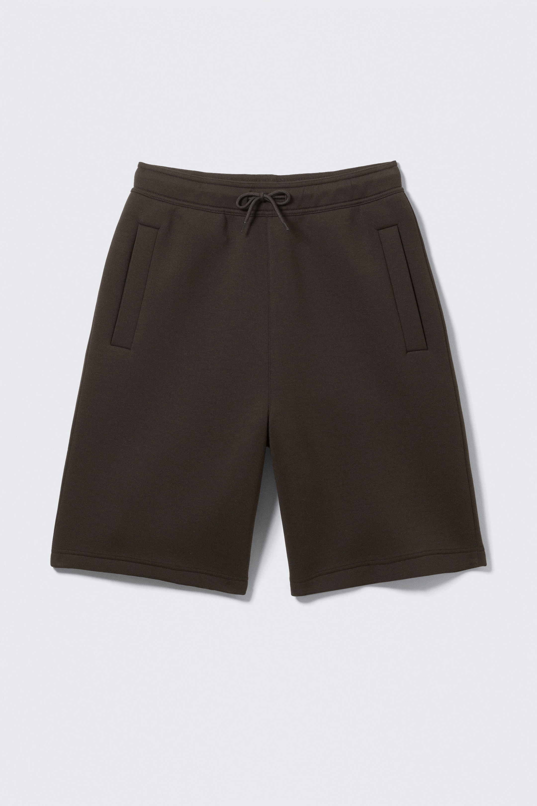Dark Brown - Loose Fit Scuba Shorts - 1