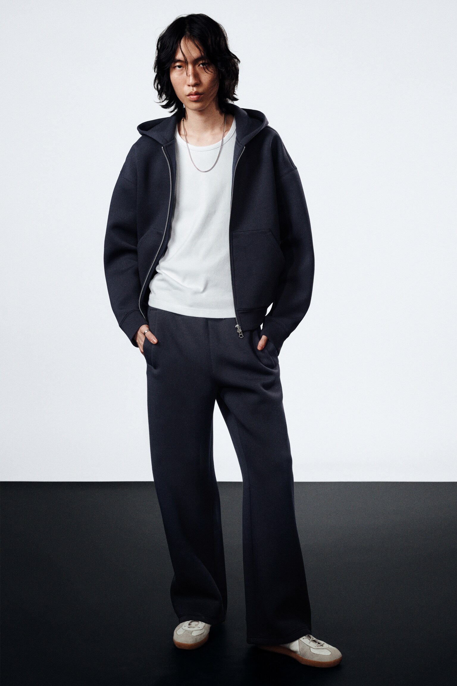 Loose Fit Scuba Sweatpants - Dark Navy Blue/Black/Grey Melange/Dark Brown - 5