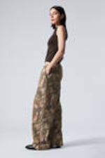 Khaki - Woodland - Printed Loose Fit Sweatpants - 1