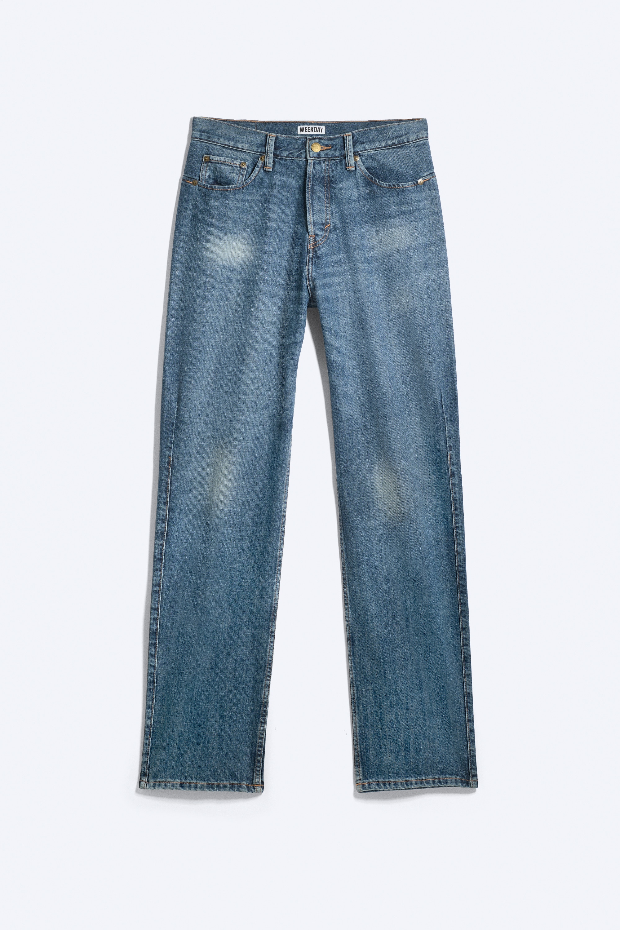 Jeans Space relaxed a vita media con straight leg e pinces - Blu maculato - Blu scuro