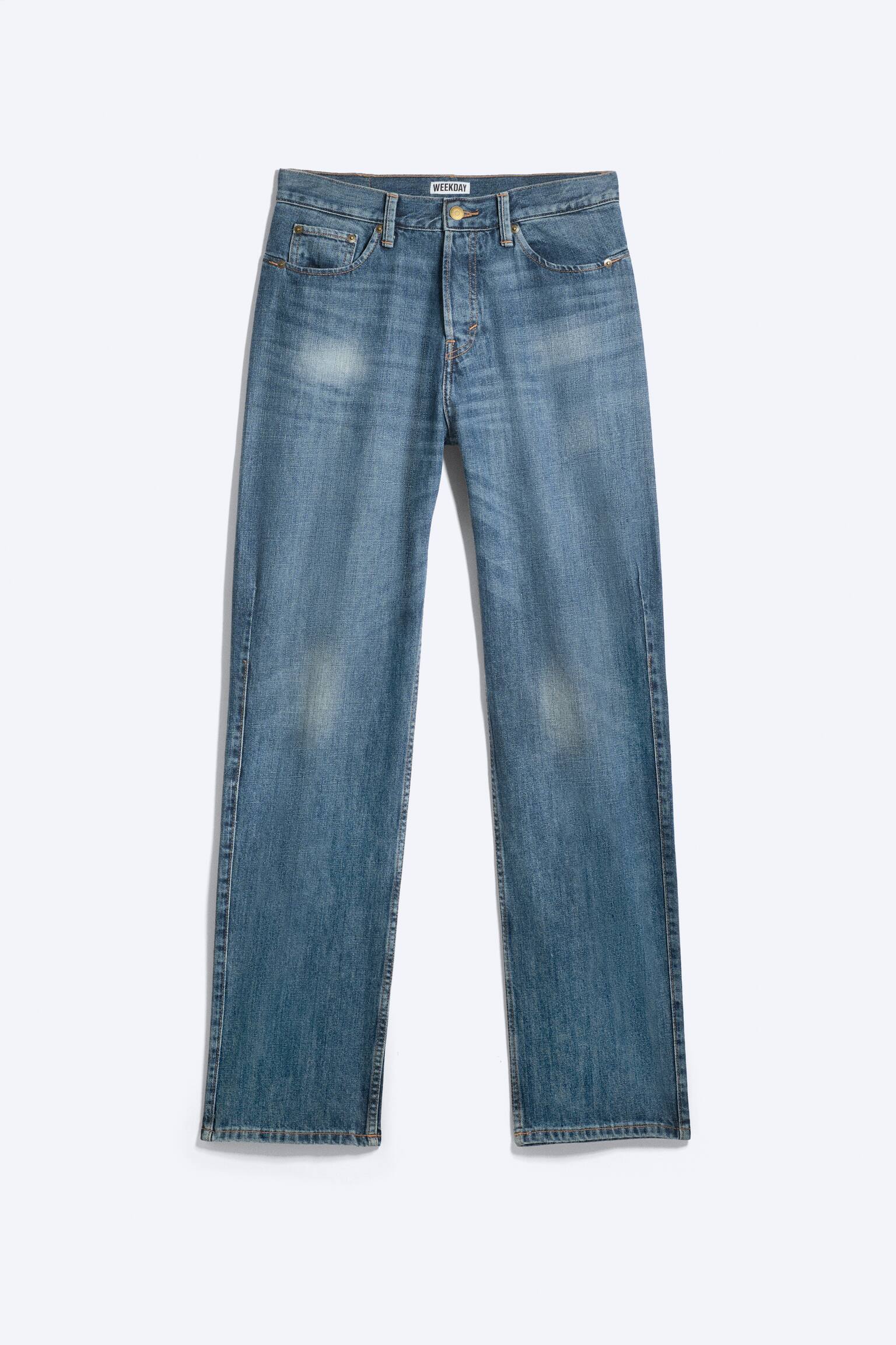 Space Mid Rise Relaxed Straight Dart Jeans - Spotted Blue - Dark Blue - 2