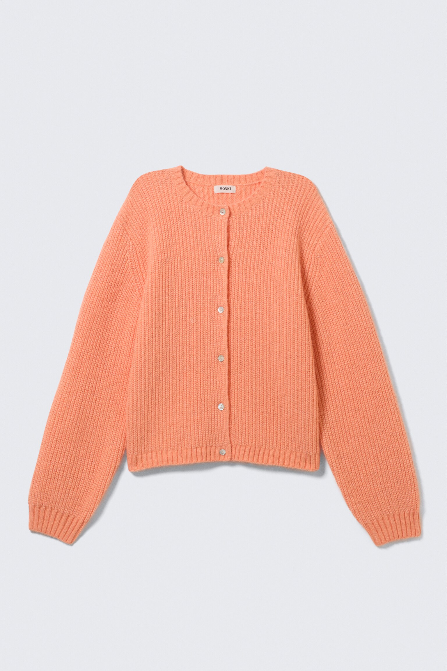 Soft Knitted Cardigan - Light Orange/Beige/Light Yellow - 2