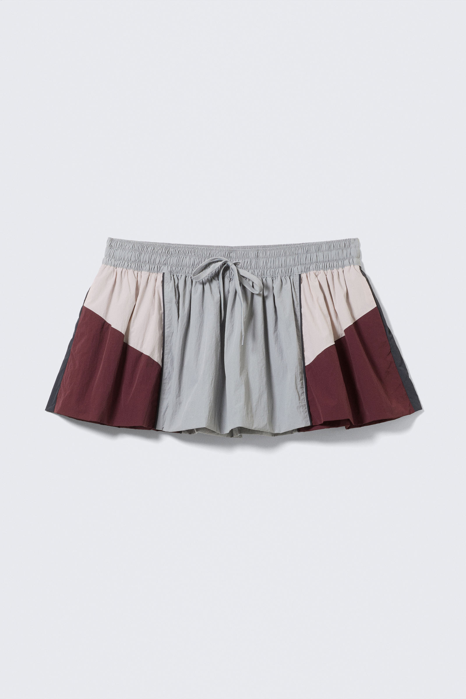 Colourblock A-line Nylon Mini Skirt