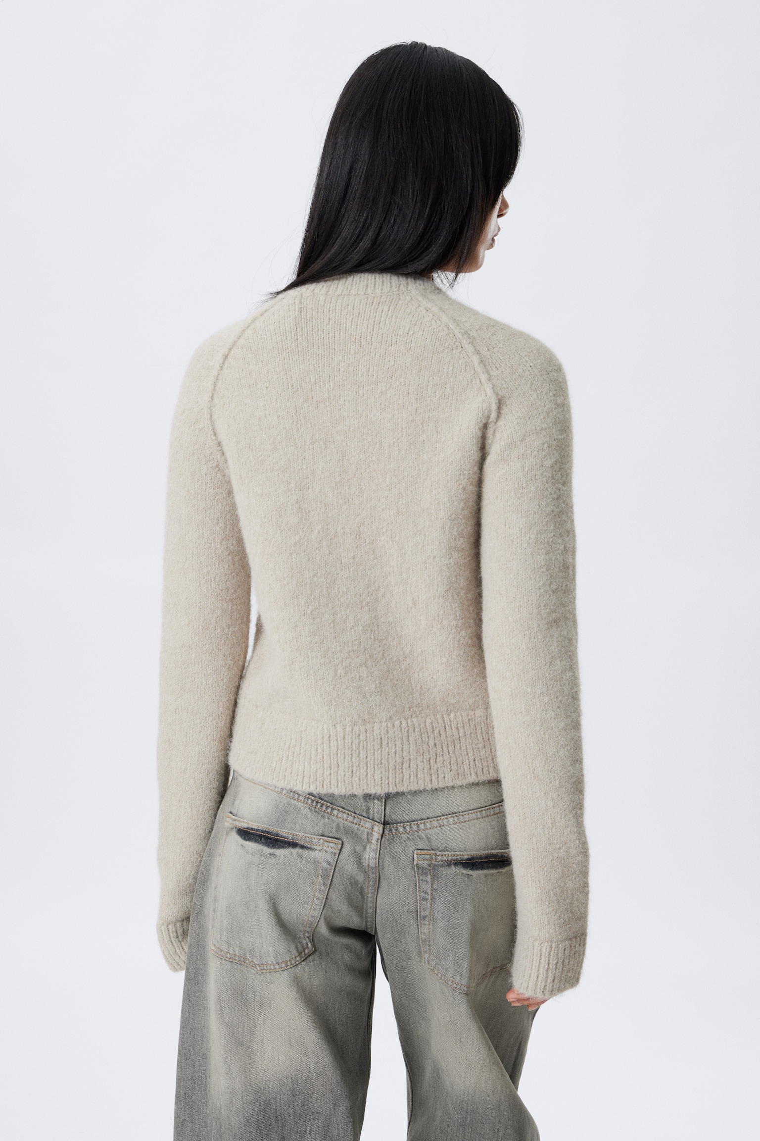 Weicher Slim-Fit-Cardigan aus Wollmischung - Helles Graubraun/Dunkelgrau meliert/Dunkelgrün - 6