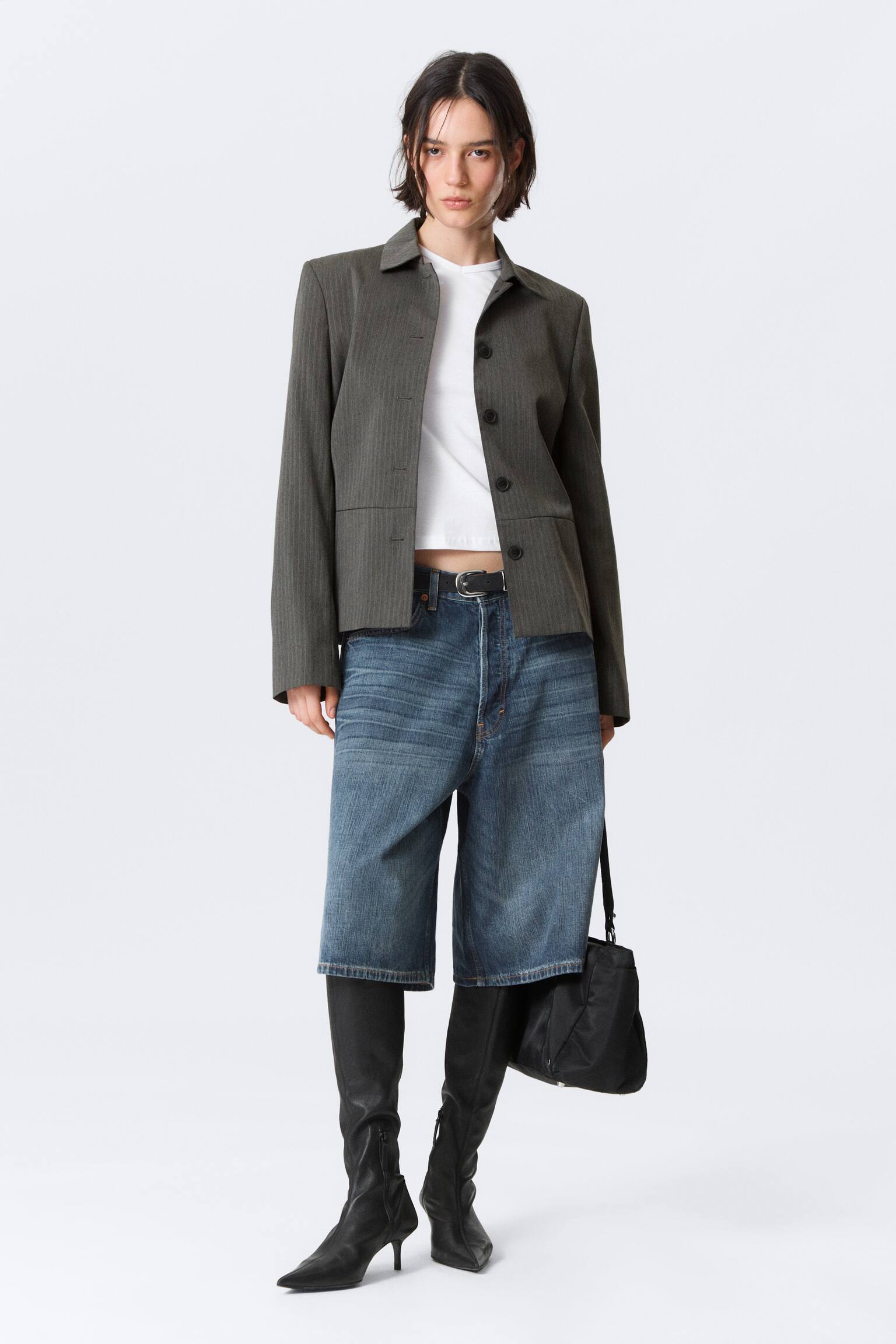 Kurtka Lean Guziki - Ciemnoszary w jodełkę/Prążkowany Czarny/Dusty Mole - 1