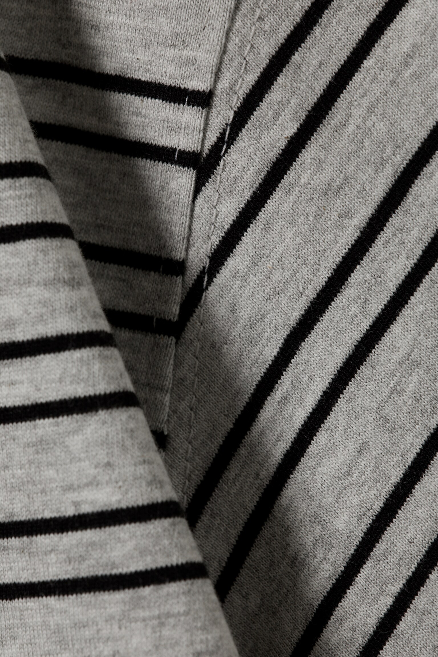 Relaxed Boxy Cotton T-shirt - Striped Grey/Dark Grey/Striped White/White/Black/Navy Blue - 4