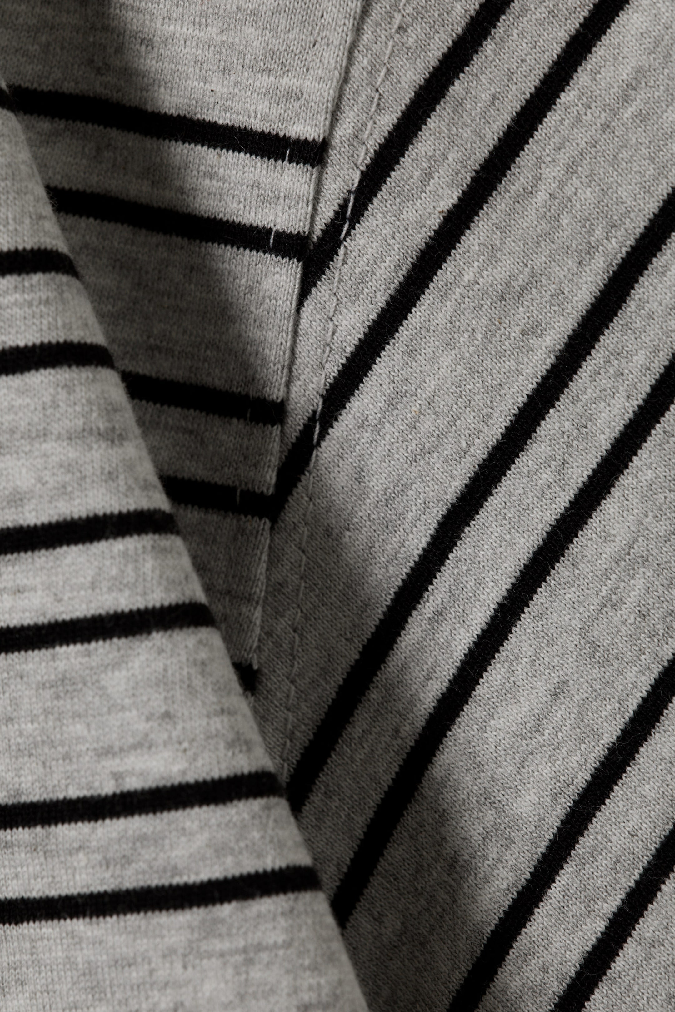 Striped Grey - Relaxed Boxy Cotton T-shirt - 2