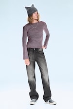 Rubby – Schwarz - Anti – Unisex-Jeans mit niedrigem Bund - 1