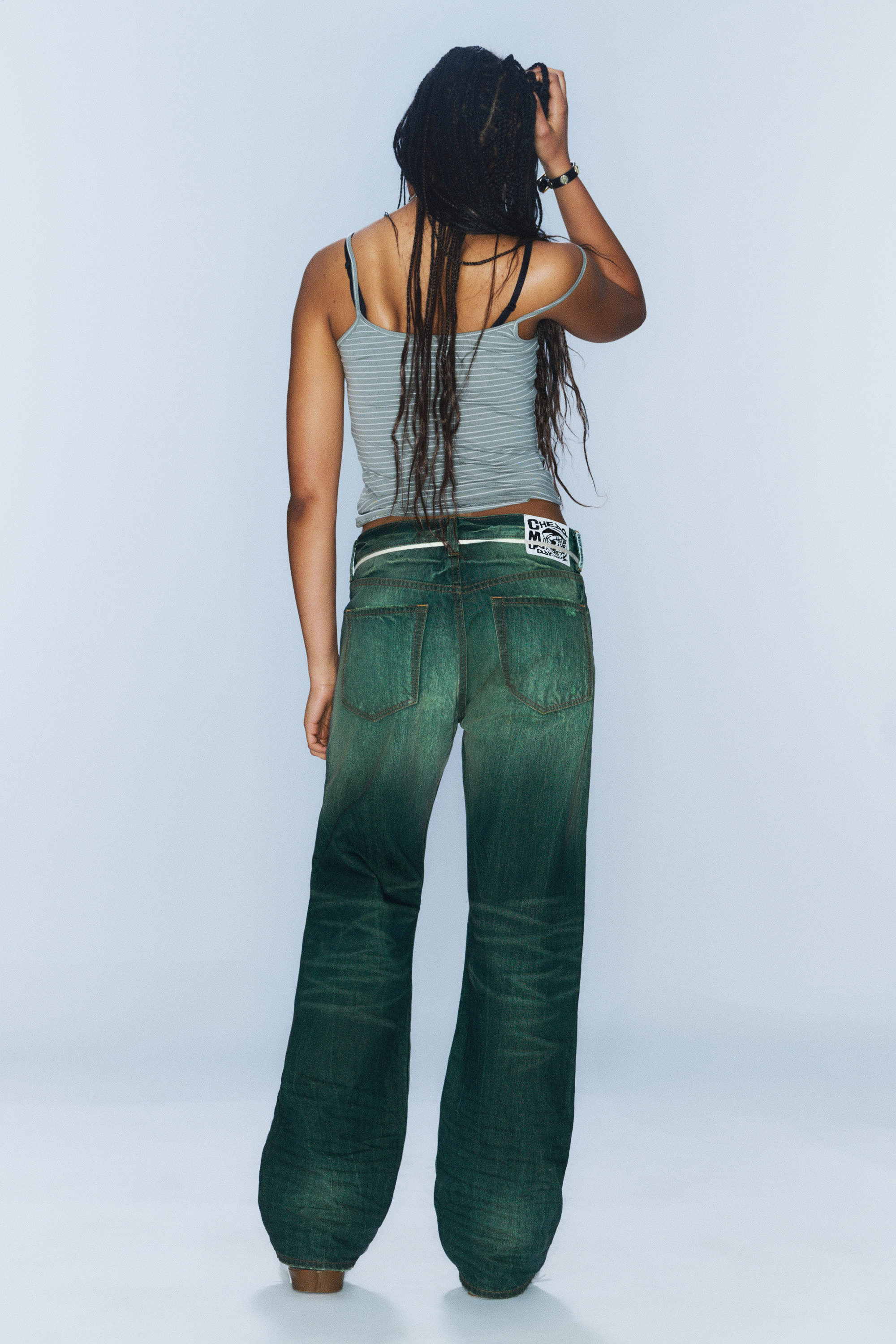 Marine Green - Green - Anti Unisex Low Waist Regular Straight Jeans - 6