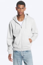 Grau meliert - Klassischer Zip-Hoodie - 1