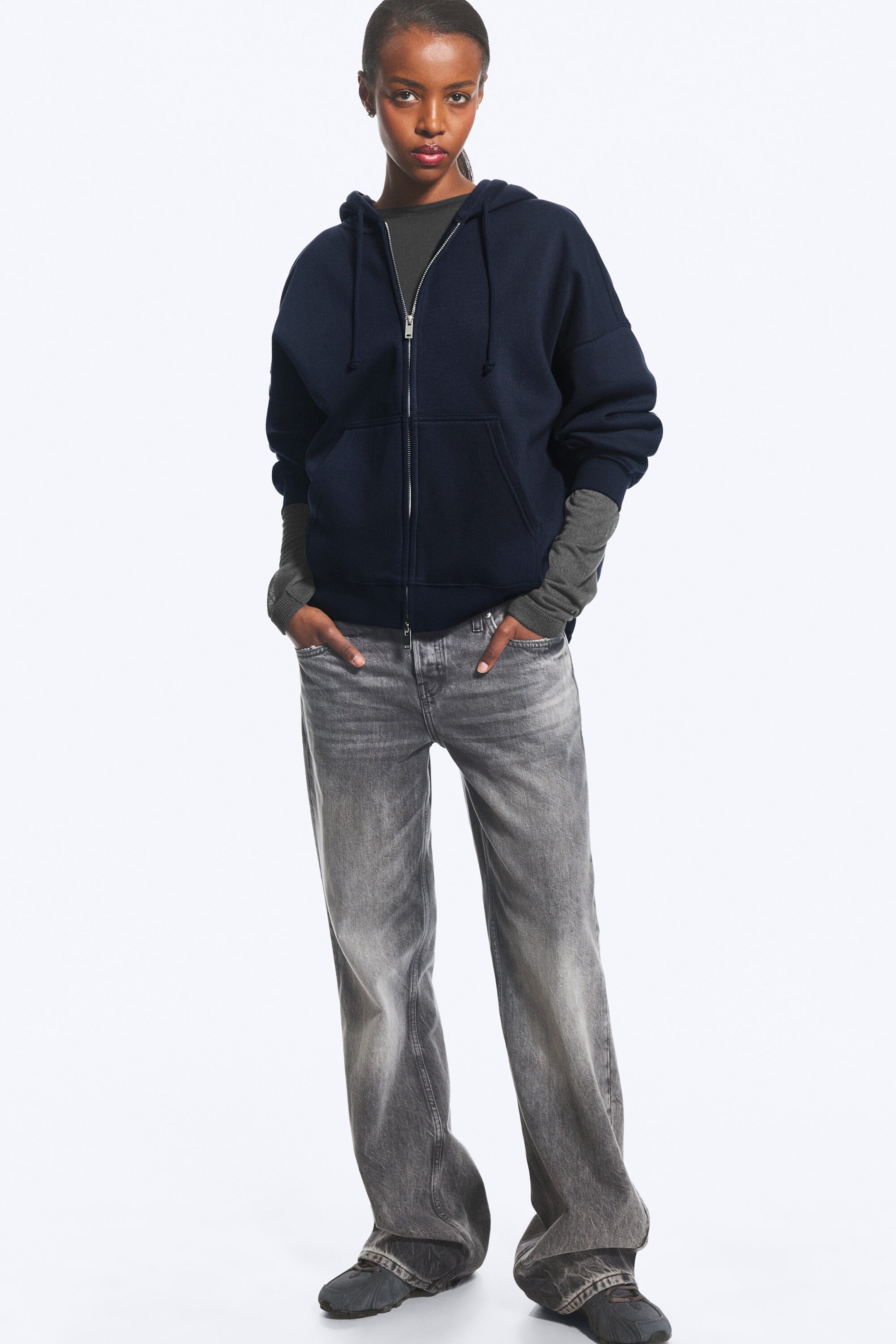Dark Blue - Standard zip hoodie - 2