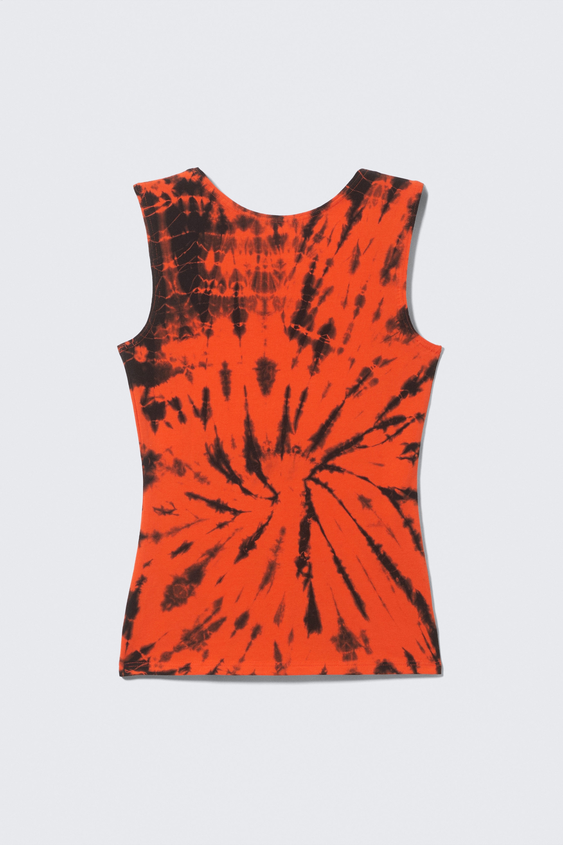 Helloranges Batikmuster - Tanktop mit offenem Rücken und U-Boot-Ausschnitt - 1