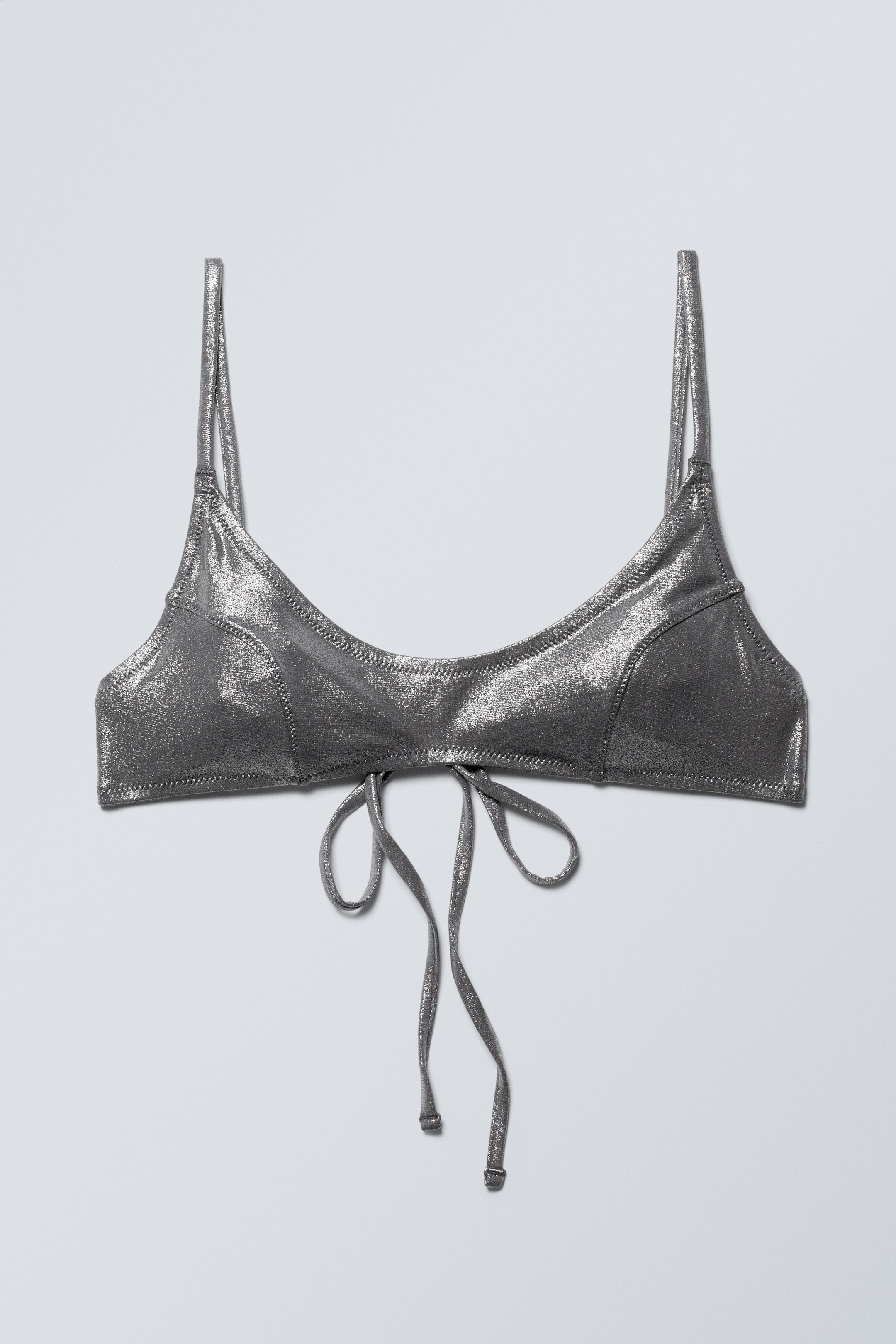 Größeres Bild anzeigen: Glitzer-Bikinioberteil - Dunkles, glitzerndes Silber - Ladies | H&M AT 1