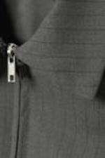 Dark Grey Pinstripe - Slim Zip Vest Top - 1
