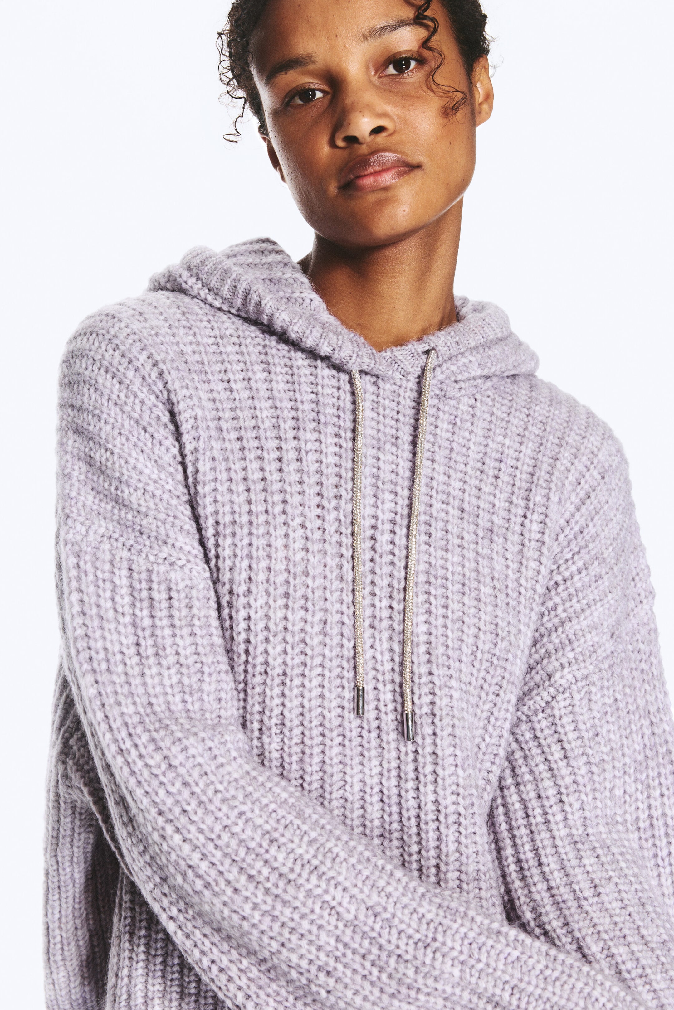 Lilas - Sweat à capuche en maille avec cordon de serrage - 1