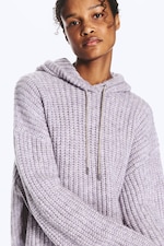 Lilas - Sweat à capuche en maille avec cordon de serrage - 0