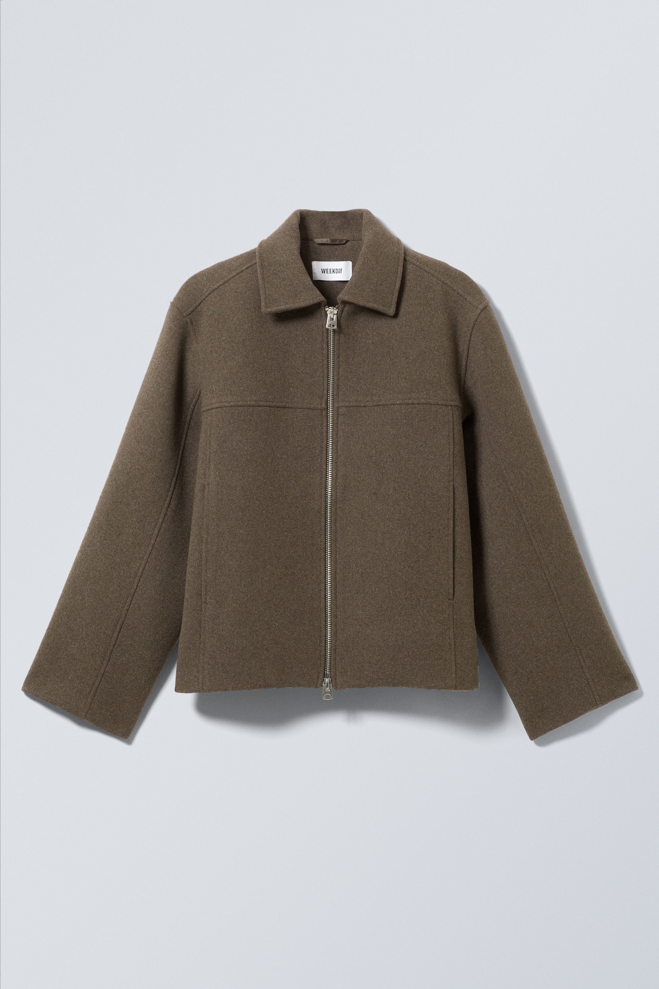 Zobrazit větší obrázek: Short Wool Blend Jacket - Dark Brown - ŽENY | H&M CZ 1