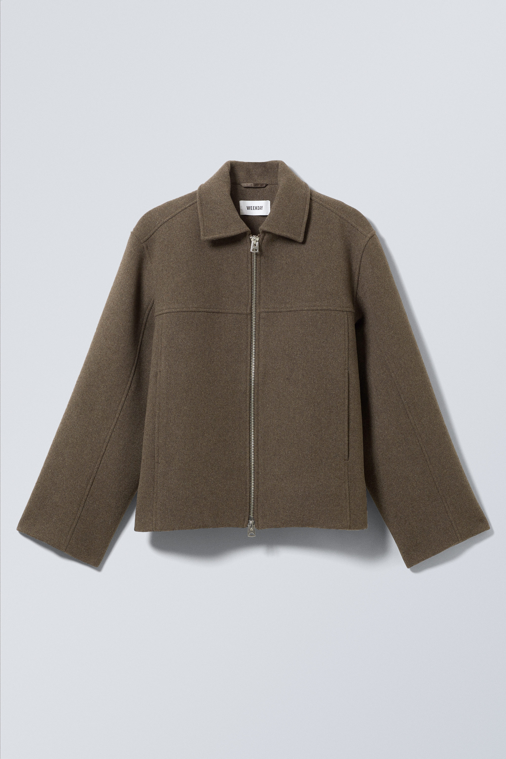 short wool blend jacket - Dark Brown | Weekday EU