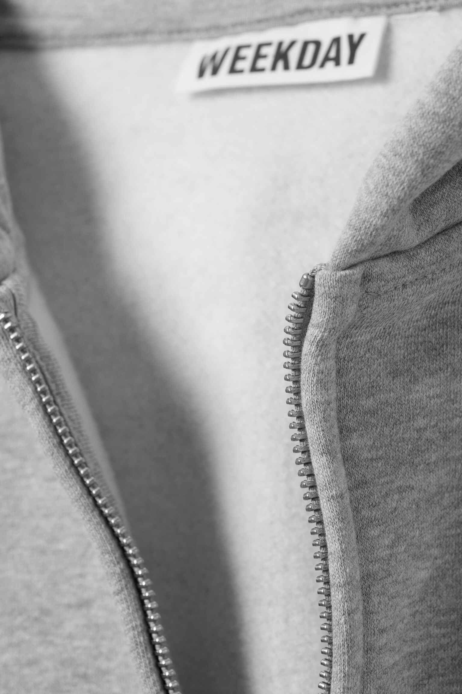 Loose Fit Zip Hoodie - Grey Melange/Black/Dark Brown - 7