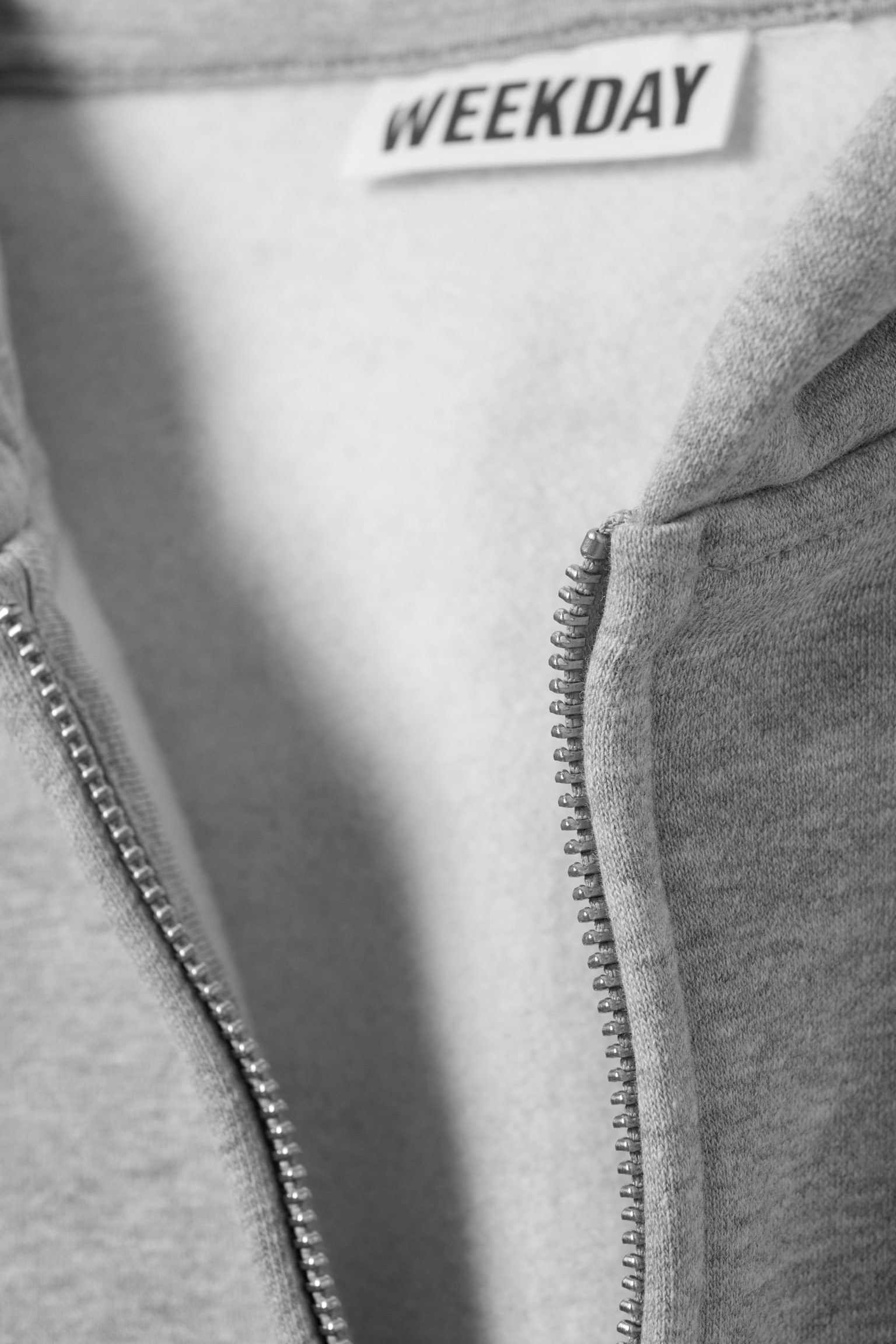 Loose Fit Zip Hoodie - Grey Melange/Dark Brown/Black - 5