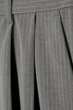 Pinstriped Light Grey - Nate Loose Fit Pleated Suit Trousers - 7