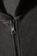 Black - Juno Velour Zip Hoodie - 1